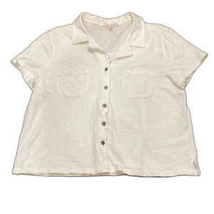 Jane Delancey White Short Sleeve Button Up Shirt